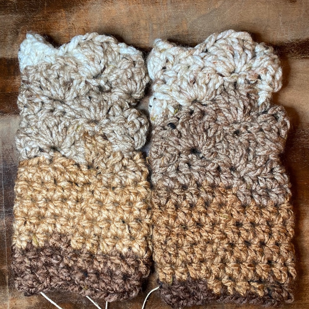 Crochet Fingerless Wrist Warmers Texting G… Browns